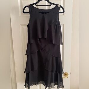 Black chiffon layered dress